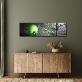 Obraz zielonych abstrakcyjnych kul (170x50 cm)