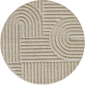 Dywan nowoczesny Art 3D bezowy 80 cm x 80 cm koło