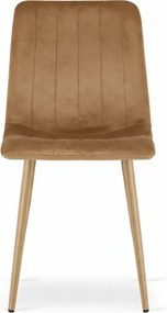 Brązowe aksamitne krzesło LAVA ALMOND BROWN