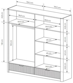 Beżowa szafa z lustrem  W7-F48