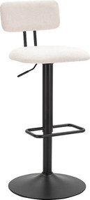 Jasny biały stołek barowy 41X47,5X85-106,5 cm (siedzisko 61-83 cm)