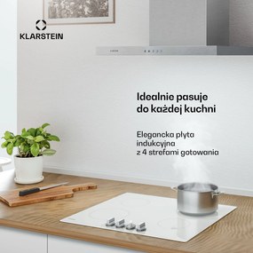 Klarstein Kochheld 60cm Płyta Indukcyjna 4 Strefy Gotowania Biały