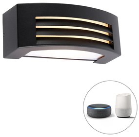 Zewnetrzna Inteligentna lampa ścienna zewnętrzna czarna IP44 w tym Wi-Fi A60 - Hurricane Nowoczesny Oswietlenie zewnetrzne