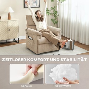 Fotel masujący HOMCOM — wibracje, ogrzewanie, cichy silnik, pamięć pozycji, brązowy