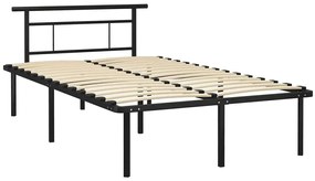 Czarne metalowe łóżko małżeńskie 140x200 cm G0-K66