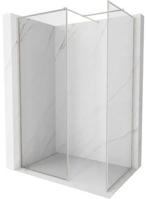 Mexen Kioto-XF ścianka prysznicowa Walk-in z ramką 160x120 cm, transparent 10 mm, nikiel szczotkowany - 800-160-202-04-97-120-XF