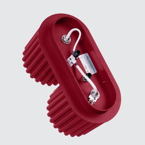 Plafon dwupunktowy AURA 2 burgund GU10 ryflowany  SOLLUX  LIGHTING