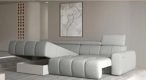 Narożnik ENZO S układ L z elektryczną regulacją siedziska Lewostronny z funkcją spania w ktaninie SORELLA 01 WERSAL