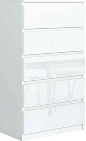 Komoda NUDO 70 cm do Salonu Sypialni 5 Szuflad Biały