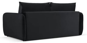 Czarna aksamitna rozkładana sofa 194 cm Vienna – Cosmopolitan Design