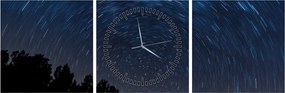 Obraz nocnego nieba (z zegarem) (90x30 cm)