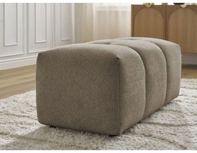 Beżowy podnóżek z tkaniny szenilowej Roxelane – Bobochic Paris