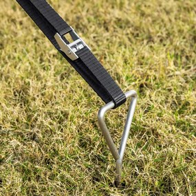 Zestaw kotew do ziemi, 4 sztuk, 42,5x8,5cm, srebrna Monzana