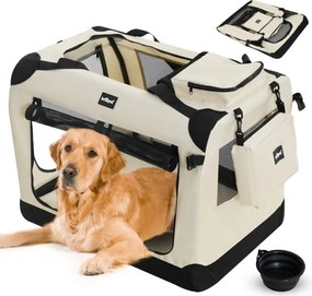 Leopet Skrzynia transportowa dla psów XXXL, beżowa