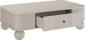 Stolik kawowy Vesper 103x60 cm z szufladą - kaszmir / czarne uchwyty / nogi kule