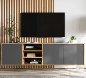 Szafka RTV NILA 2 150 dąb wotan/grafit mat