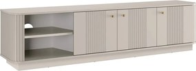 Szafka RTV Vesper 3D 187 cm na cokole - kaszmir / złote uchwyty