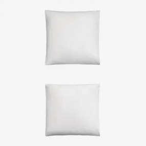 Zestaw 2 Poszewek Na Poduszki Sampras Z Satyny O Gęstości 300 Nici Biała & 60 X 60 Cm - Sklum