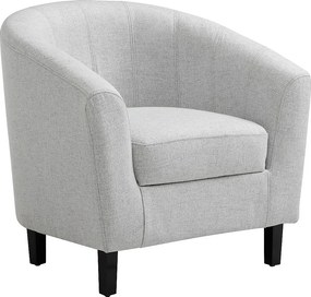 Fotel kabriolet z jasnoszarej tkaniny melanżowej CRISTOBAL