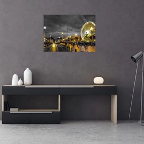 Obraz na szkle - diabelski młyn o zmierzchu (70x50 cm)