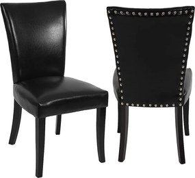 Krzesło do jadalni Edinburgh (zestaw 2 sztuk), sztuczna skóra, czarny, ciemne nogi