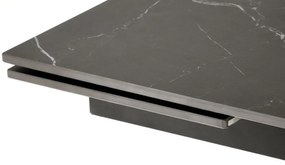 Stół rozkładany VITORINO 160(220)x90 czarny marmur HALMAR