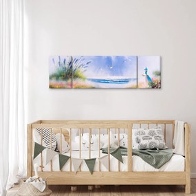 Obraz - Romantyczna plaża, obraz olejny (170x50 cm)