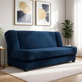 Sofa z Funkcją Spania PIANO Rozkładana Wersalka Dwuosobowa Granatowa Nowoczesna do Salonu