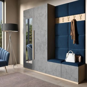 Zestaw 10 paneli tapicerowanych QUADRATTA 100x200 granatowy ELTAP