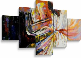 Obraz - Kobieta grająca na pianinie (125x70 cm)