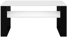 Stolik kawowy nowoczesny z półką biały + czarny - Suri 4X