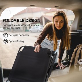 Outsunny Leżanka słoneczna 5stopniowo regulowane oparcie szybko schnąca rama metalowa 190x56x28cm czarny | Aosom PL