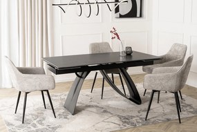 Ceramiczny stół z funkcją rozkładania Devon 160-220 cm, czarny marmur/czarny