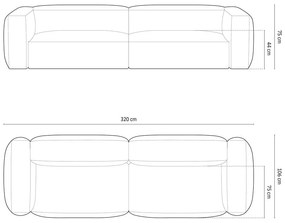 Beżowa sofa modułowa 320 cm Martina – Micadoni Home