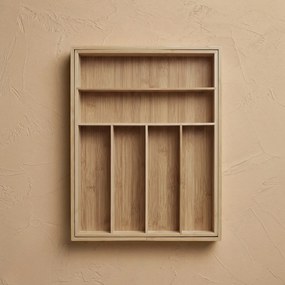 Rozkładany organizer na sztućce VARIO, 53 x 33-43 cm, bambus
