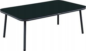 Zestaw mebli ogrodowych antracyt aluminiowa sofa 2 fotele stolik sznurowany