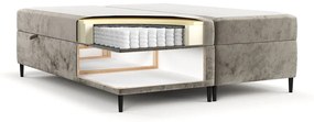 Jasnobrązowe łóżko boxspring ze schowkiem 140x200 cm Araya – Maison de Rêve