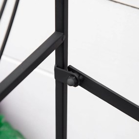 Outsunny Regał na kwiaty 3-poziomy Metalowy stojak na rośliny Do wnętrz i ogrodu Czarny 95x63x72cm | Aosom PL