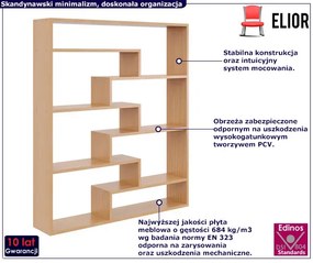 Skandynawski Regał Wiszący Lub Stojący W Kolorze Buk K5-Z21