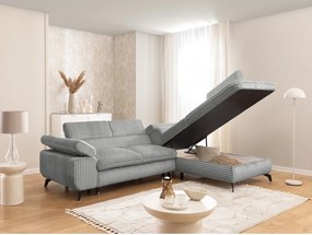 Jasnoszary sztruksowy narożnik (prawostronny/w kształcie litery L) Marbeya – Ropez