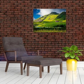Obraz na szkle - górski krajobraz (70x50 cm)
