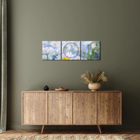 Obraz - W stokrotkach (z zegarem) (90x30 cm)