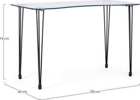 Biurko ze szklanym blatem 60x120 cm Rondo – Bizzotto