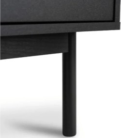 Komoda do Salonu MARLEN 155 cm Czarna Czterodrzwiowa Glamour
