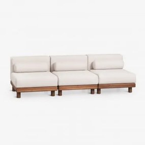 3-częściowy Modułowy Sofa Ogrodowa Z Akacji Edrien Akacja Brąz - Sklum