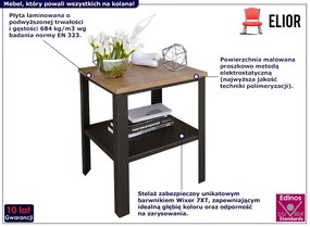 Minimalistyczny Stolik Czarny Kawowy + Dąb Lancelot A3-D73