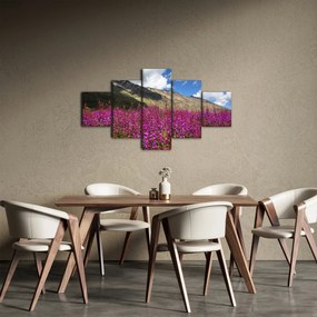 Obraz scenerii łąki górskiej (125x70 cm)