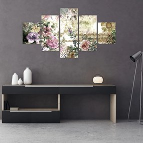 Obraz - Designerskie kwiaty (125x70 cm)