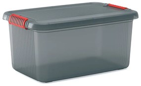 Szary plastikowy pojemnik z pokrywką 59x39x28 cm K Latch Box – KIS