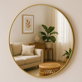 Lustro okrągłe NOOR, metalowa rama, Ø 80 cm